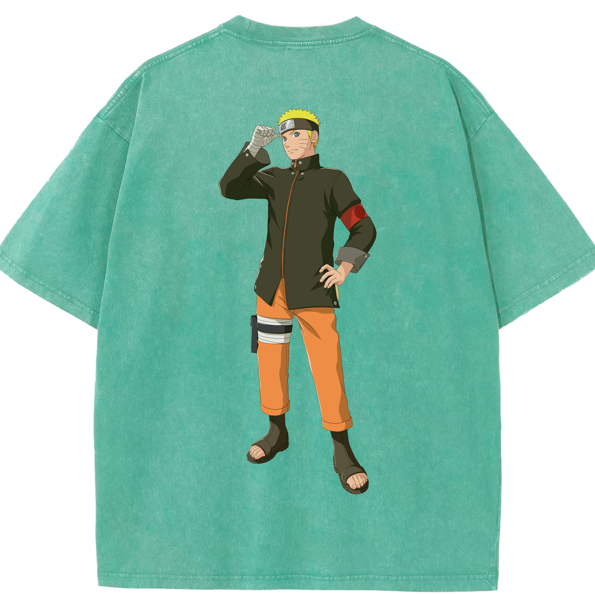 （画像用） NARUTO -ナルト- うずまき ナルト Uzumaki Naruto 綿100% ヴィンテージ風 半袖Tシャツ（背面プリント）